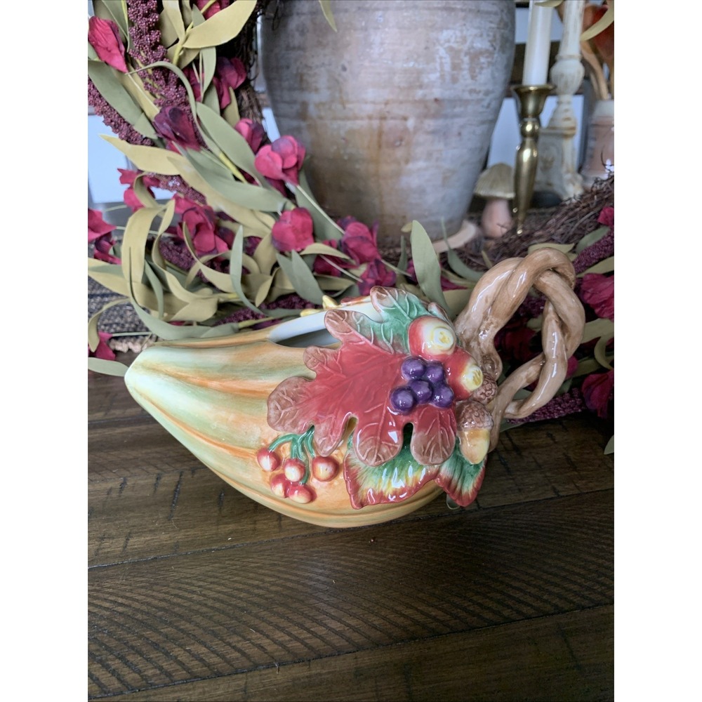 2003 Fitz & Floyd Classics AUTUMN SPLENDOR Squash/Gourd GRAVY BOAT